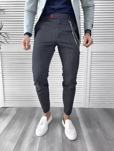 Pantaloni barbati eleganti in carouri 10064 E 15-2 ~ B4-5.1