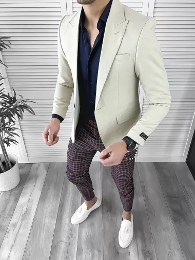 Tinuta barbati smart casual Pantaloni + Camasa + Sacou 10066
