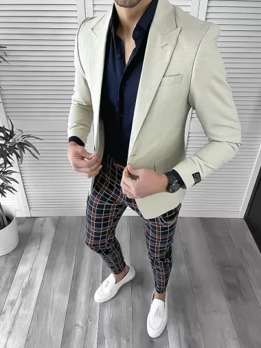 Tinuta barbati smart casual Pantaloni + Camasa + Sacou 10079