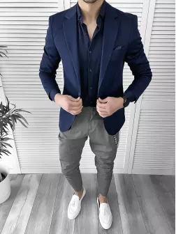 Tinuta barbati smart casual Pantaloni + Camasa + Sacou 10097