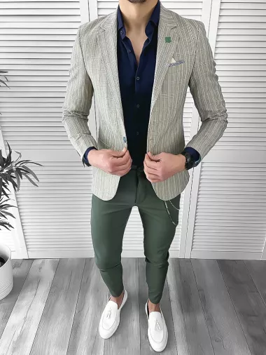 Tinuta barbati smart casual Pantaloni + Camasa + Sacou 10105