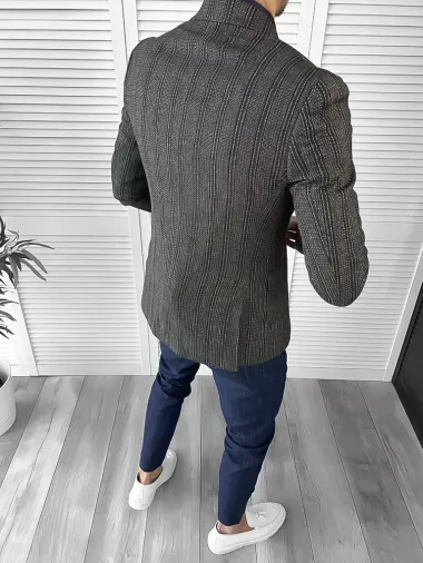 Sacou barbati slim fit maro 10118 37-3