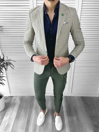 Sacou barbati slim fit in carouri 10123 P18-1.3