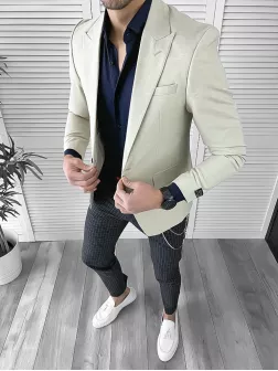 Sacou barbati slim fit bej 10126 E 45-5*