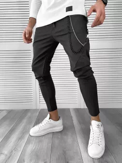 Pantaloni barbati casual gri inchis 10053 21-3.2
