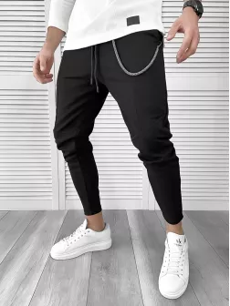 Pantaloni barbati casual negri 10056 28-5