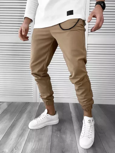 Pantaloni barbati casual bej 7182 86-3.2