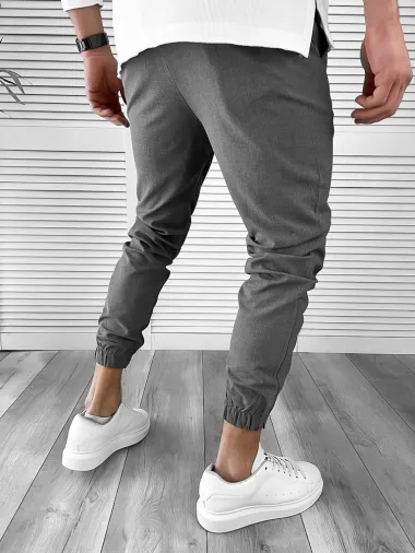 Pantaloni barbati casual gri inchis 7182 G6-1