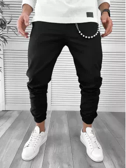 Pantaloni barbati casual negri 7182 H1