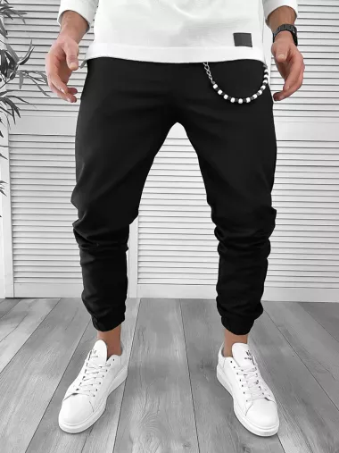 Pantaloni barbati casual negri 7182 H1