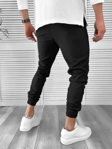 Pantaloni barbati casual negri 7182 H1