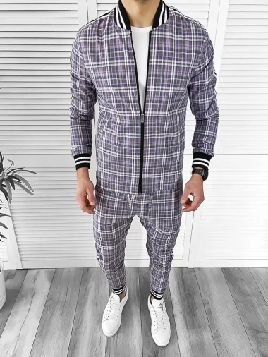 Trening barbati slim fit Pantaloni + Hanorac 10023 D6-5.2