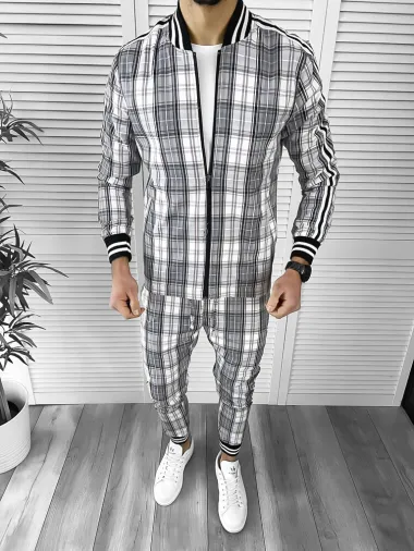 Trening barbati slim fit Pantaloni + Hanorac 10004 D3-3.1