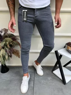 Blugi barbati conici gri B9975 G3-5
