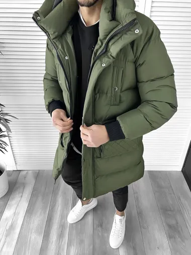 Geaca barbati groasa kaki de iarna 1021 57-2