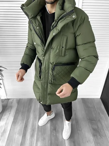 Geaca barbati groasa kaki de iarna 1021 57-2