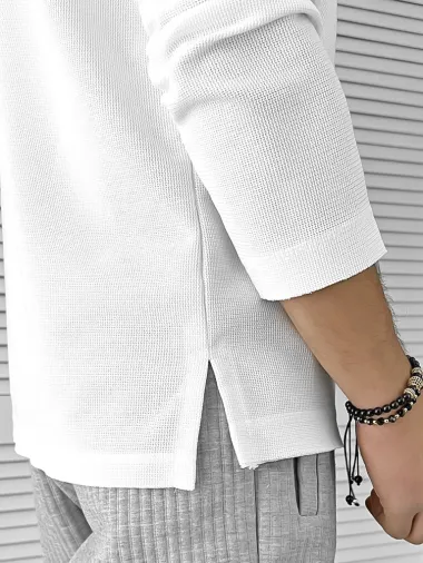 Bluza barbati neagra asimetrica 768 N7-4.2