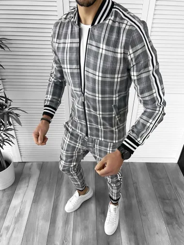 Trening barbati slim fit Pantaloni + Hanorac B9897 23-1.1