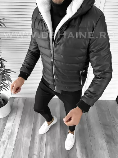 Geaca barbati groasa neagra de iarna B9799 Q1-5