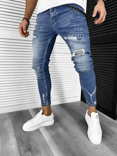 Blugi barbati conici albastri 365 G5-2