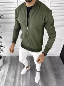 Hanorac barbati kaki slim fit K304 P20-3.2