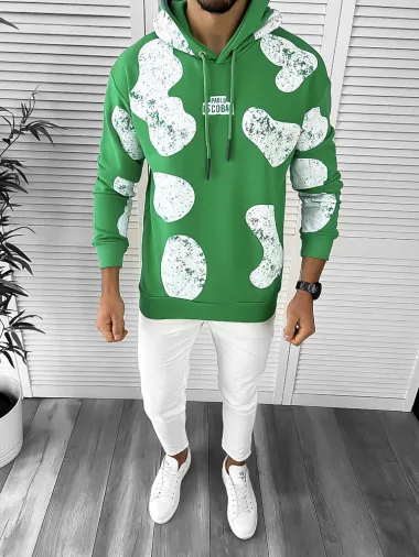 Hanorac barbati slim fit verde K494 13-1