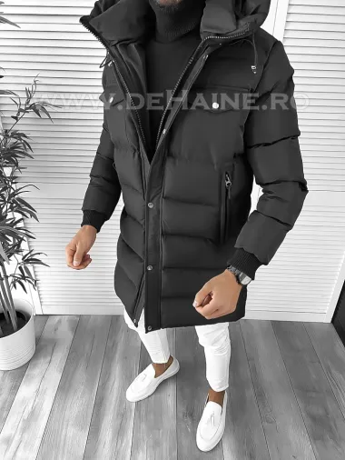 Geaca barbati groasa neagra de iarna 1600 58-3