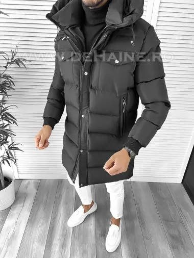 Geaca barbati groasa neagra de iarna 1600 58-3