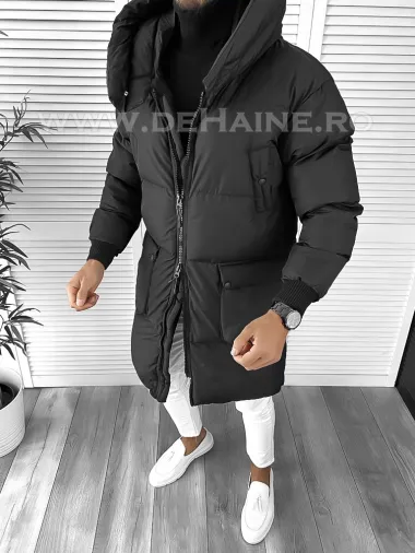 Geaca barbati groasa neagra de iarna 8021