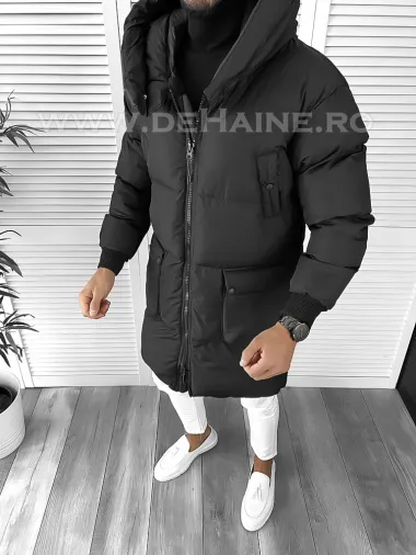 Geaca barbati groasa neagra de iarna 8021
