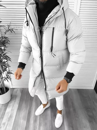 Geaca barbati groasa gri de iarna 8041 