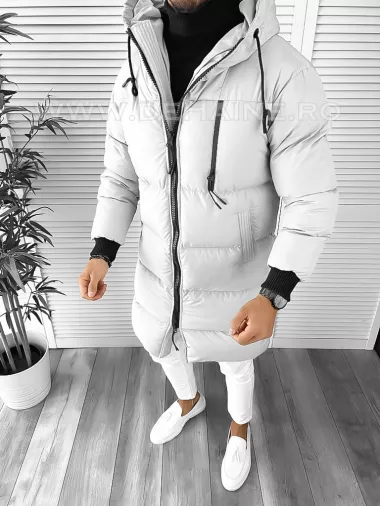 Geaca barbati groasa gri de iarna 8041 