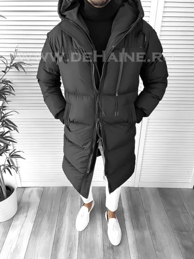 Geaca barbati groasa neagra de iarna 8041 D0-4