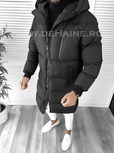 Geaca barbati groasa neagra de iarna 8041 D0-4