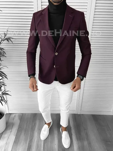 Sacou barbati slim fit grena B9747 P18-1.1