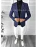 Sacou barbati slim fit bleumarin in carouri B9752 P18-1.1