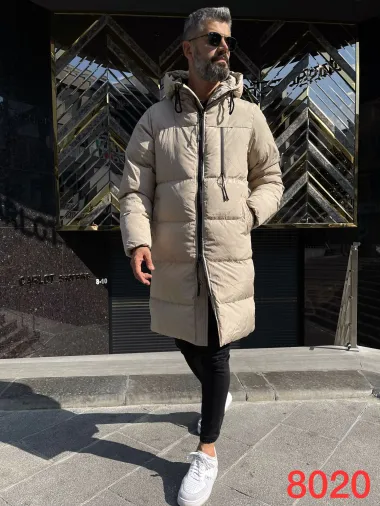 Geaca barbati groasa bej de iarna B9729 E