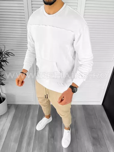 Hanorac barbati alb slim fit K151 i3-1.3