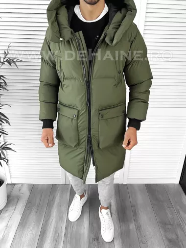 Geaca barbati groasa kaki de iarna 8021 T11-1