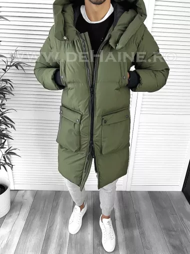 Geaca barbati groasa kaki de iarna 8021 T11-1