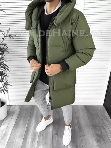 Geaca barbati groasa kaki de iarna 8021 T11-1