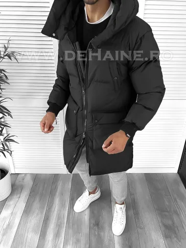 Geaca barbati groasa neagra de iarna CU DEFECT 8021 y