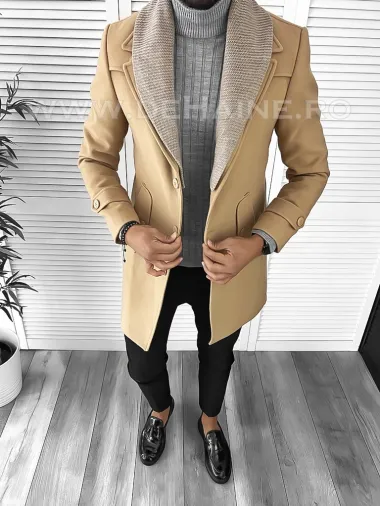 Palton barbati bej B9553 P18-6.1