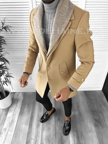 Palton barbati bej B9553 P18-6.1