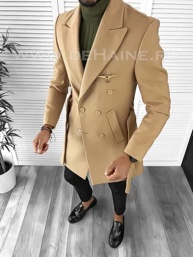Palton barbati bej B9554 D2-5.2