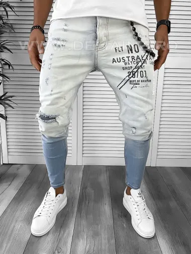 Blugi barbati conici albastri DEF364 M3-5.1