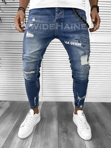 Blugi barbati conici albastri b3775 M3-4.1