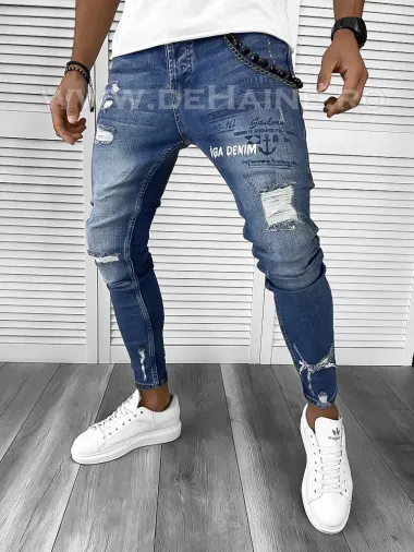 Blugi barbati conici albastri b3775 M3-4.1