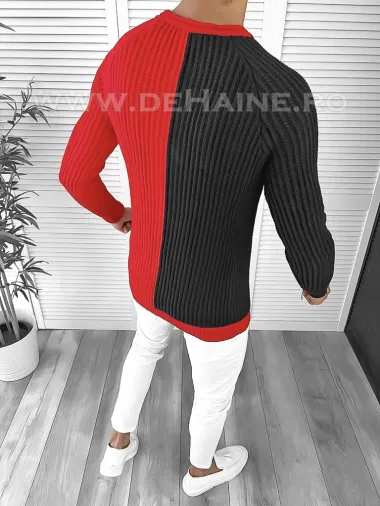 Pulover barbati gros slim fit rosu T3578 i10-7 U1-2