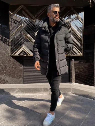 Geaca barbati groasa neagra de iarna 1080 D0-3